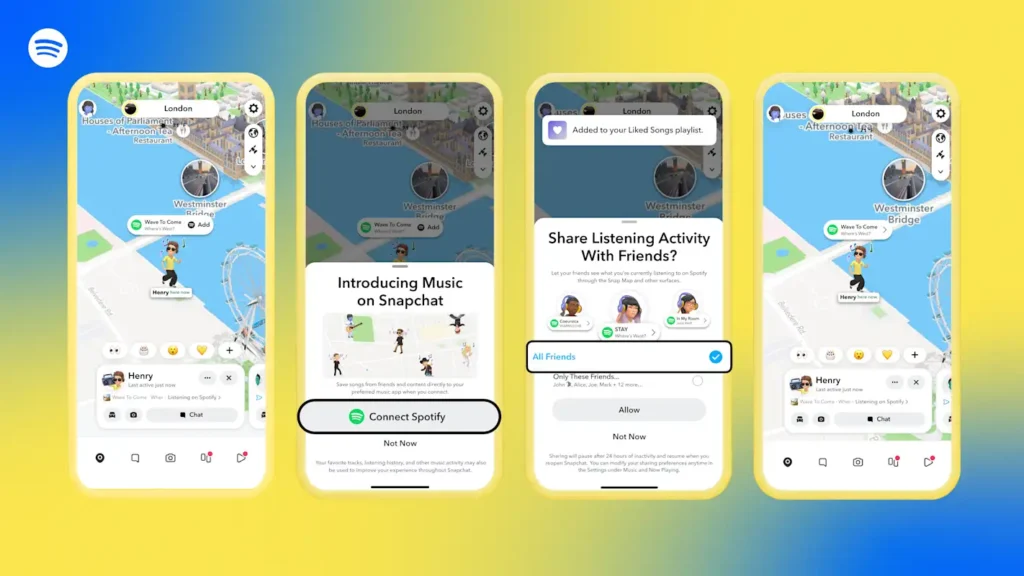 Snapchat Brings Spotify Listening To Snap Map With Now Playing